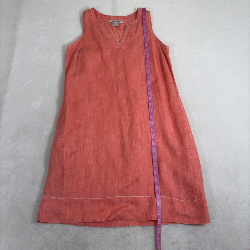 Tommy Bahama 100% Linen Shift Dress Sleeveless Peachy Orange Women’s XS Coastal - Picture 6 of 10